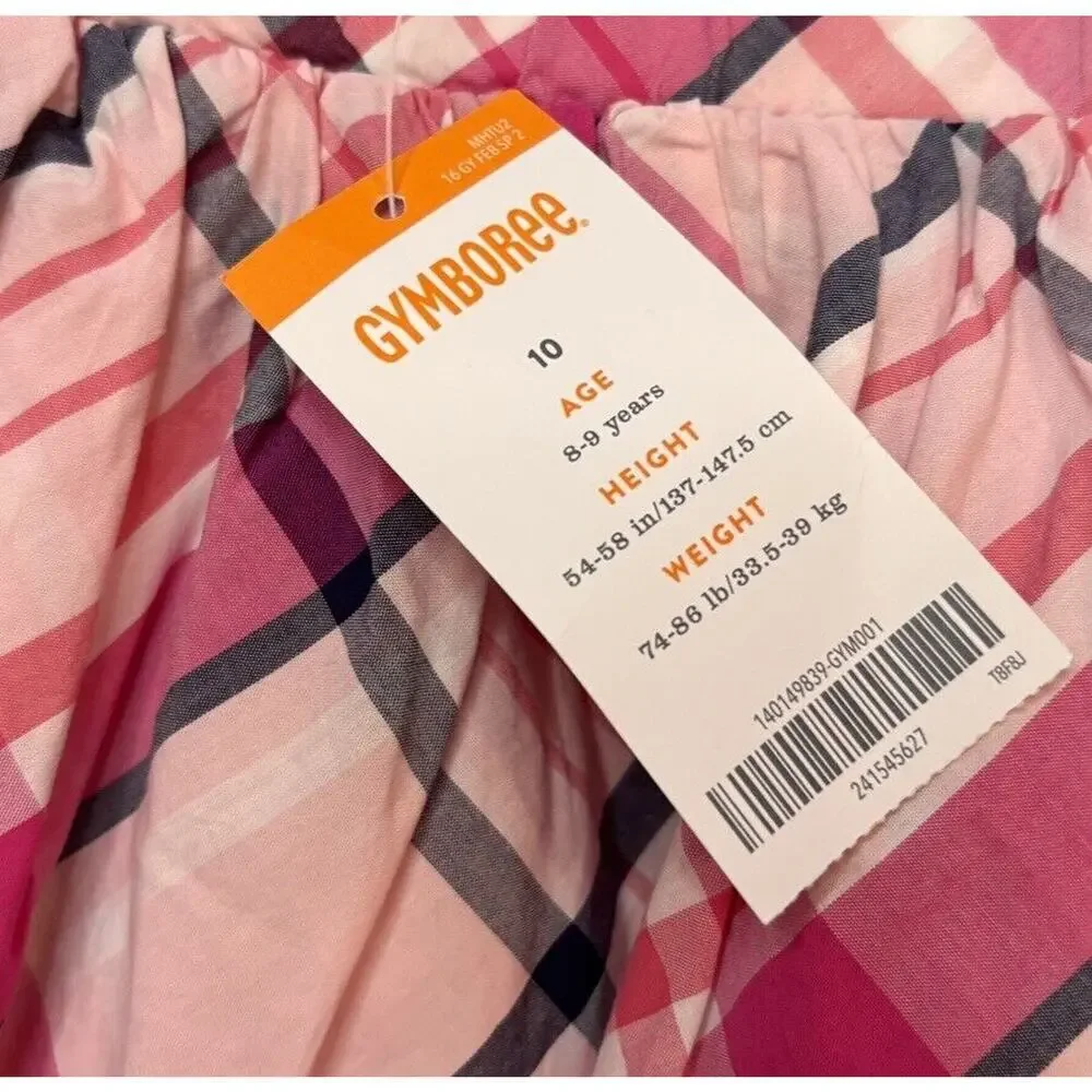 NWT GYMBOREE GIRLs Pink Plaid Layered Skirt SIZE 10